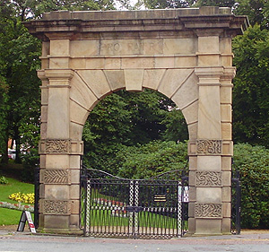 The Memorial Arch at the entrance to Astley Park
