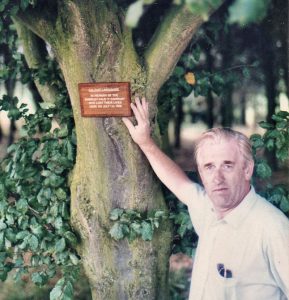 John Garwood at the Pals tree on the Somme in 1985