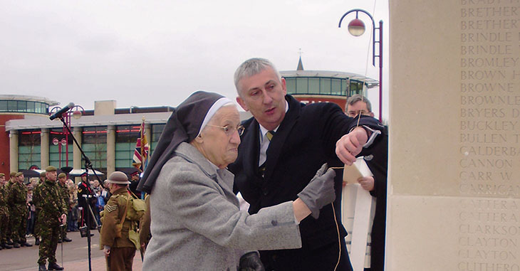 The Chorley Pals Memorial being unveiled in 2010