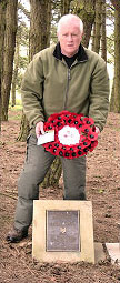 Steve Williams laying a wreath at the Chorley pals memorial at Serre
