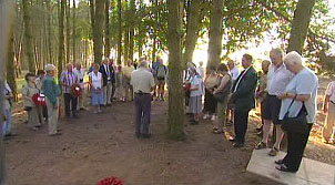 The group at the Accrington Pals memorial at Serre