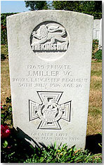 The grave of James Miller VC at Dartmoor Cemetery