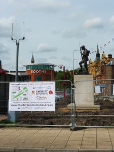 Signs go up at the Chorley Pals Memorial site, Saturday 21st July 2012