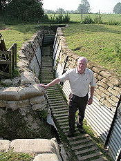 Steve Williams in a trench in Auchonvillers Steve Williams in a trench in Auchonvillers